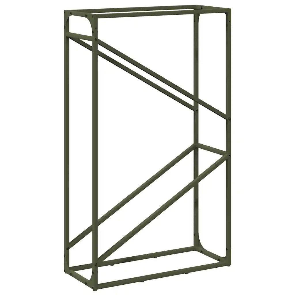 Rastrelliera per Legna da Ardere Verde Oliva 60x25x100 cm 864330