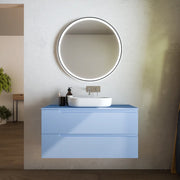 Mobile bagno sospeso 120 cm due cassetti carta da zucchero con top | Ardenne