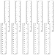 Set di Linee di Misura in Plastica - 10 Stck - 15 cm - Linea di Misura Transparente con Unità in Polliche e Centimetri - Linee di Misura Miniature Resistenti - Strumenti di Misura per Bambini e Studenti - Scuola e Ufficio.