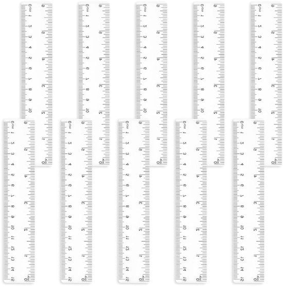 Set di Linee di Misura in Plastica - 10 Stck - 15 cm - Linea di Misura Transparente con Unità in Polliche e Centimetri - Linee di Misura Miniature Resistenti - Strumenti di Misura per Bambini e Studenti - Scuola e Ufficio.