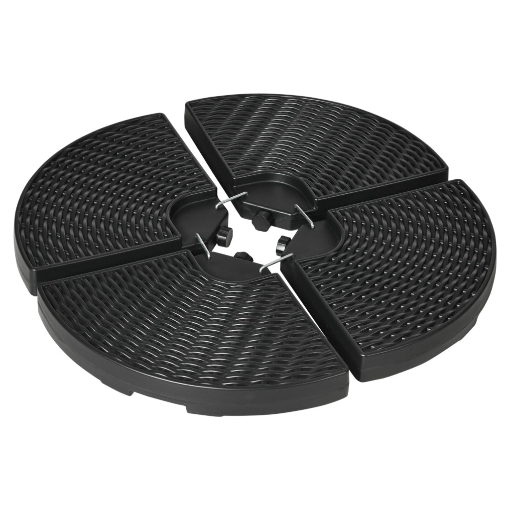 Base per ombrellone 4 pezzi riempibile ¨C Xylo ¨C 100x100x8 cm nero