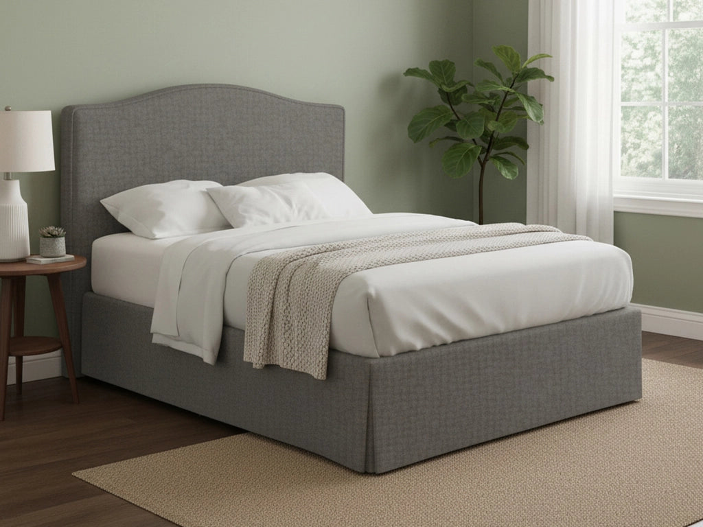 Morley, Letto Matrimoniale Sfoderabile Made in Italy, Grigio Tortora