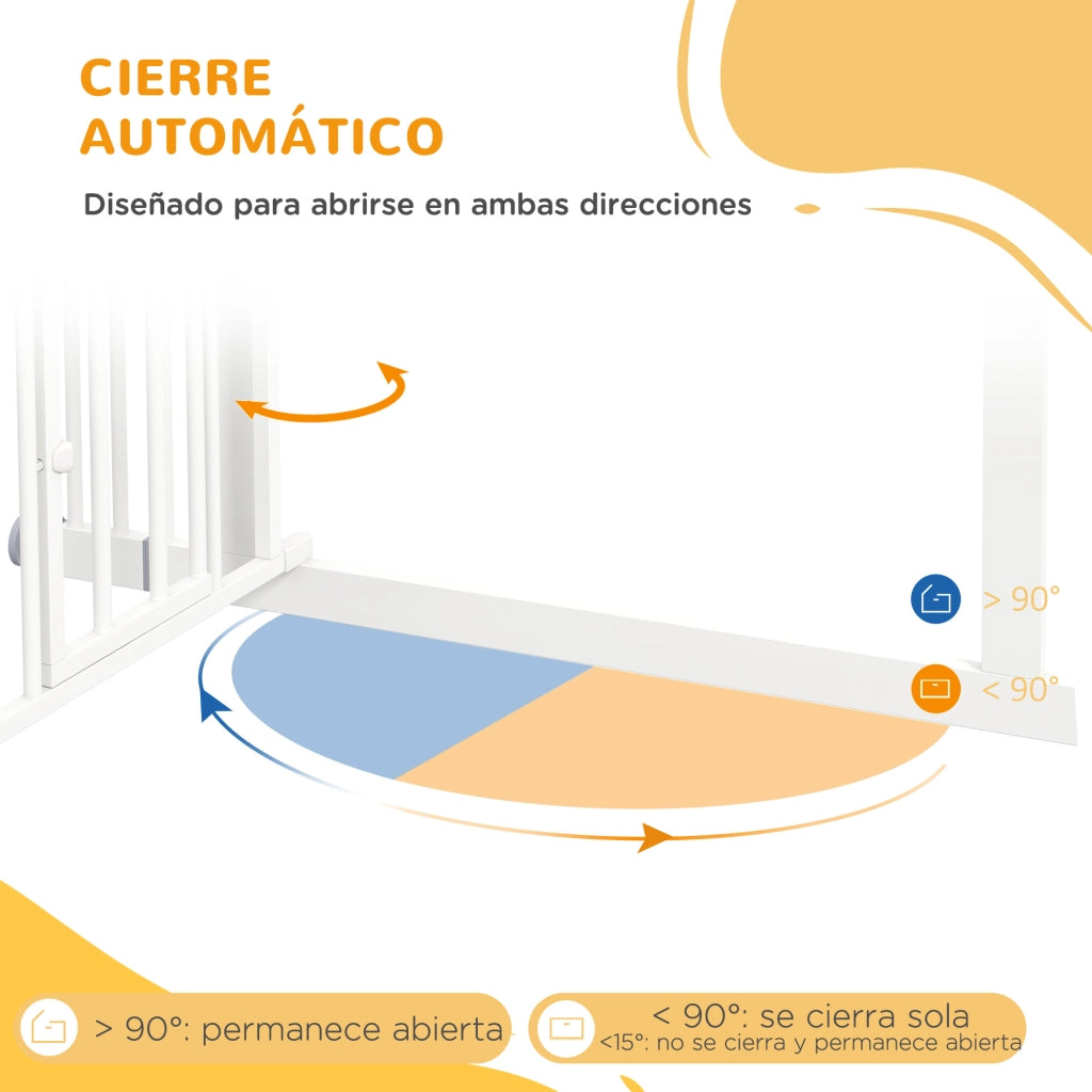 Barriera di Sicurezza Estensibile con Porta ¨C Zephmum ¨C Bianco 74-101x104,1 cm