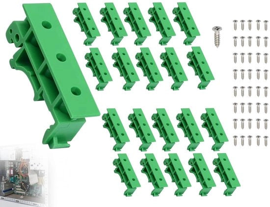 Set di Adattatori per Ferrovia - 20pz - Ideale per la Montaggio - Verde - Inclusi Viti - Adatto per Diverse Applicazioni
