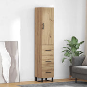 Credenza con Cassetto-Buffet-Armadio da cucina Rovere artigianale 34,5 x 34 x 180 cm 148222
