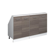 Mobile cucina sottotetto R-Line Grigio nobile/Bianco 140 cm Set di 2 Vicco