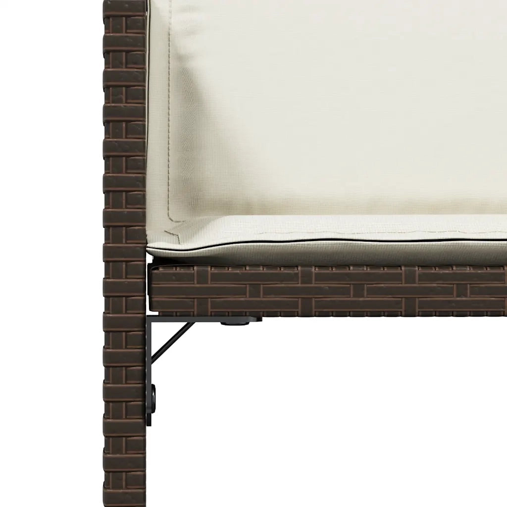 Sedie da Giardino con Cuscini 4 pz | Sedie da Esterno Marroni in Polyrattan