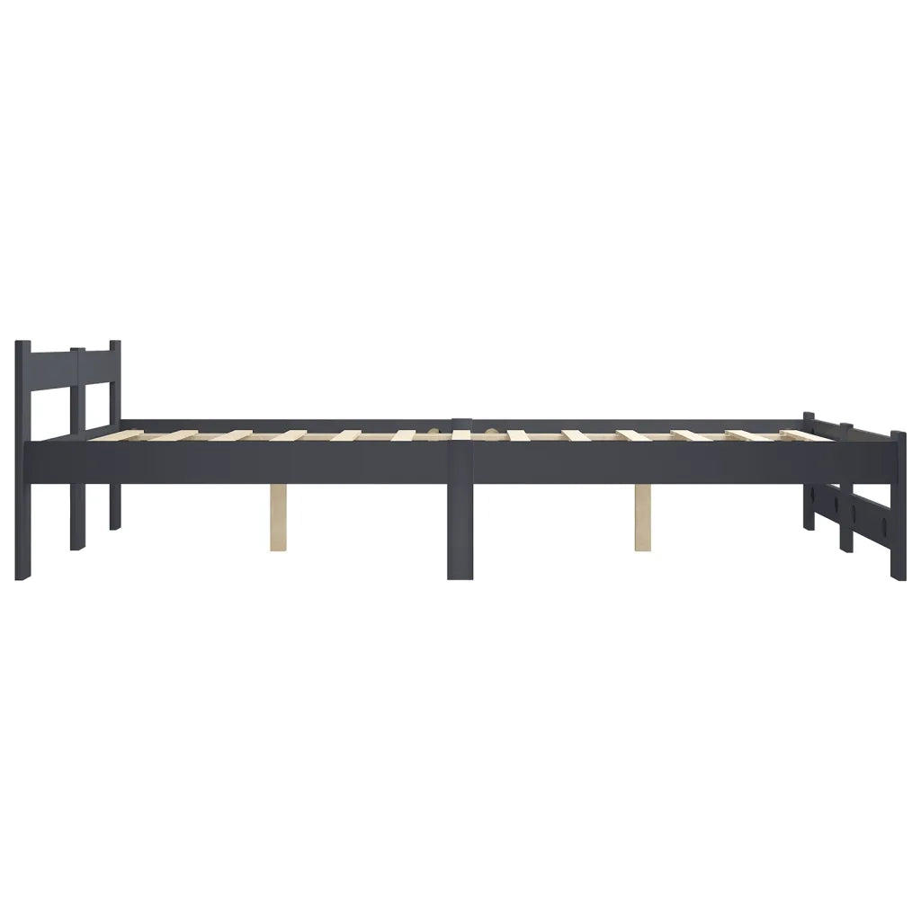 Giroletto Grigio Scuro in Legno Massello di Pino 160x200 cm 322023