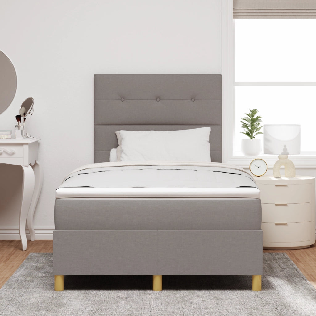 Letto a molle con materasso e LED Tortora 120x200 cm Tessuto