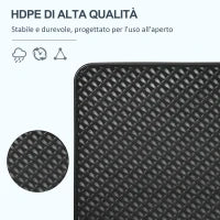 Basamento per Ombrellone set 4 Pezzi Impilabili con Maniglie Integrate, in HDPE, 99.7x99.7x8.3 cm, Nero