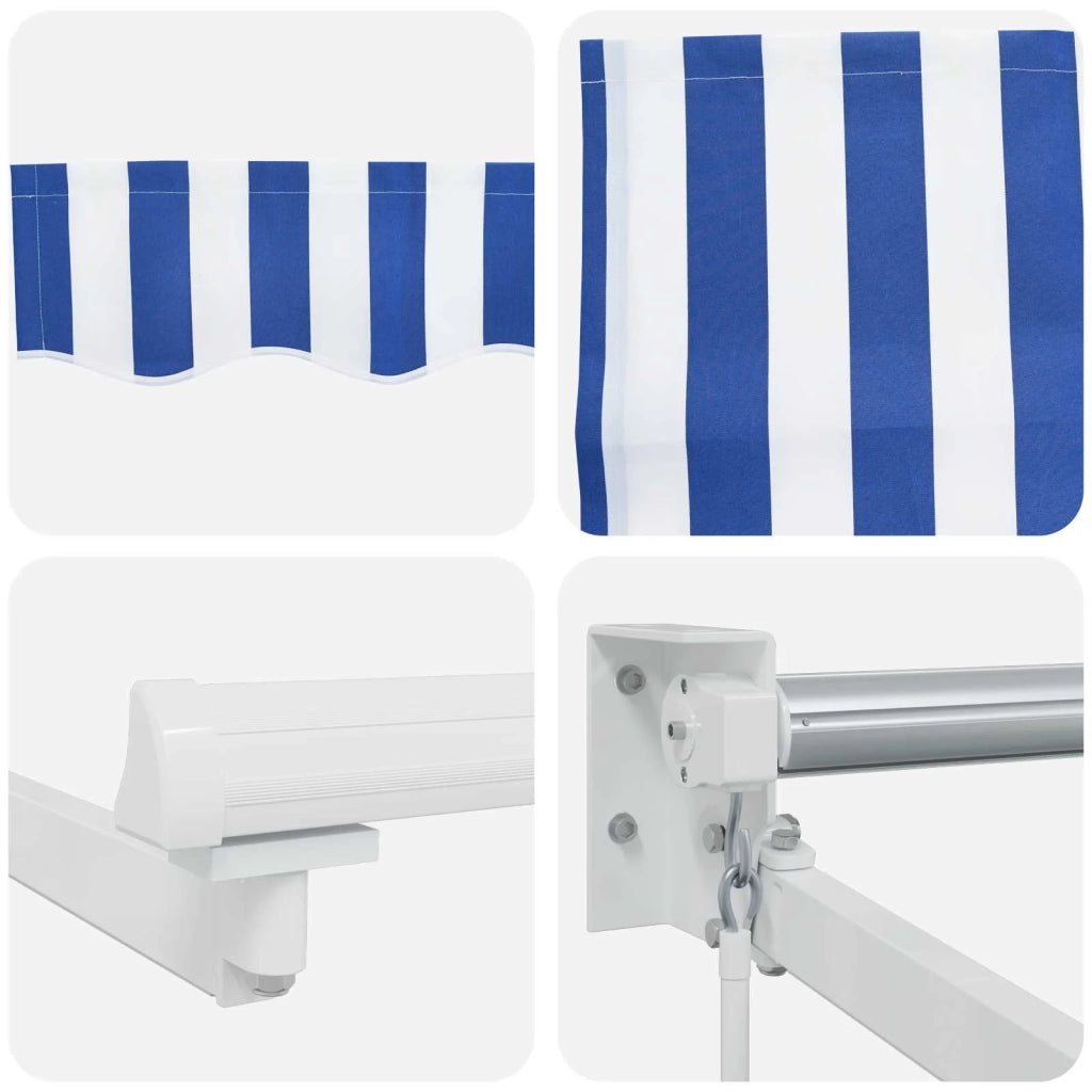 Tenda retrattile manuale con LED Blu e Bianco 3,5 x 2,5 m 3419265