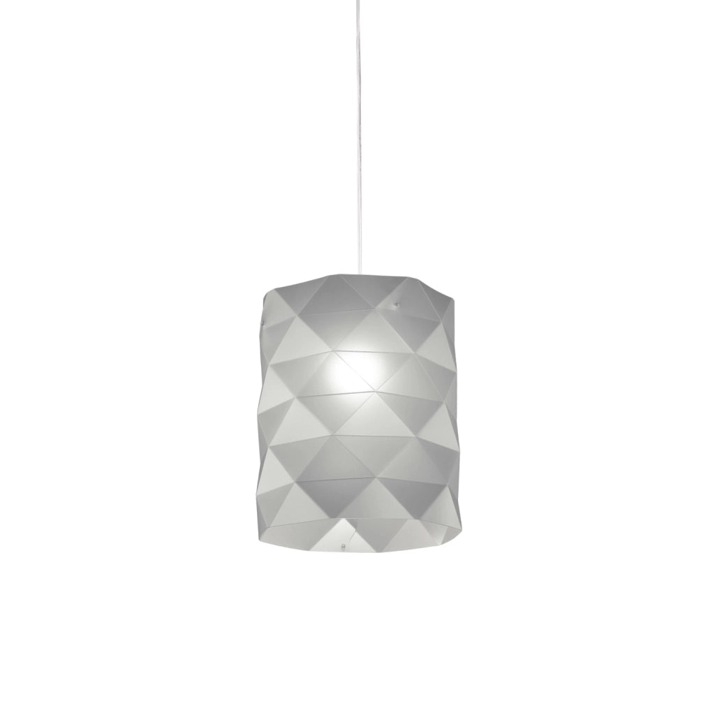 Sospensione Moderna Prisma Polilux ® Argento E Metallo Cromo 1 Luce E27 D27Cm