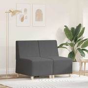 Unità di Divano Modulare Senza Braccioli 2 pcs Grigio scuro