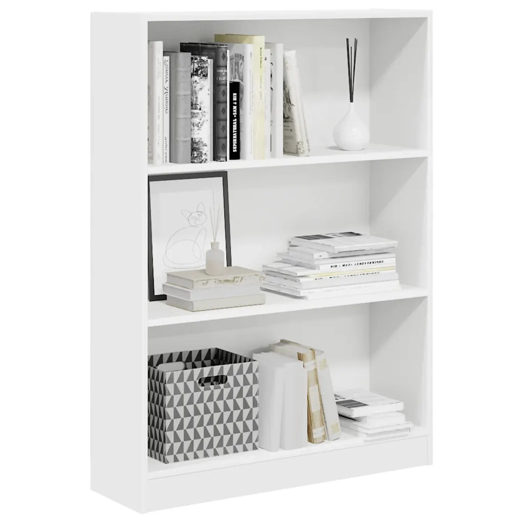Libreria Bianca 80x24x109 cm in Legno Multistrato