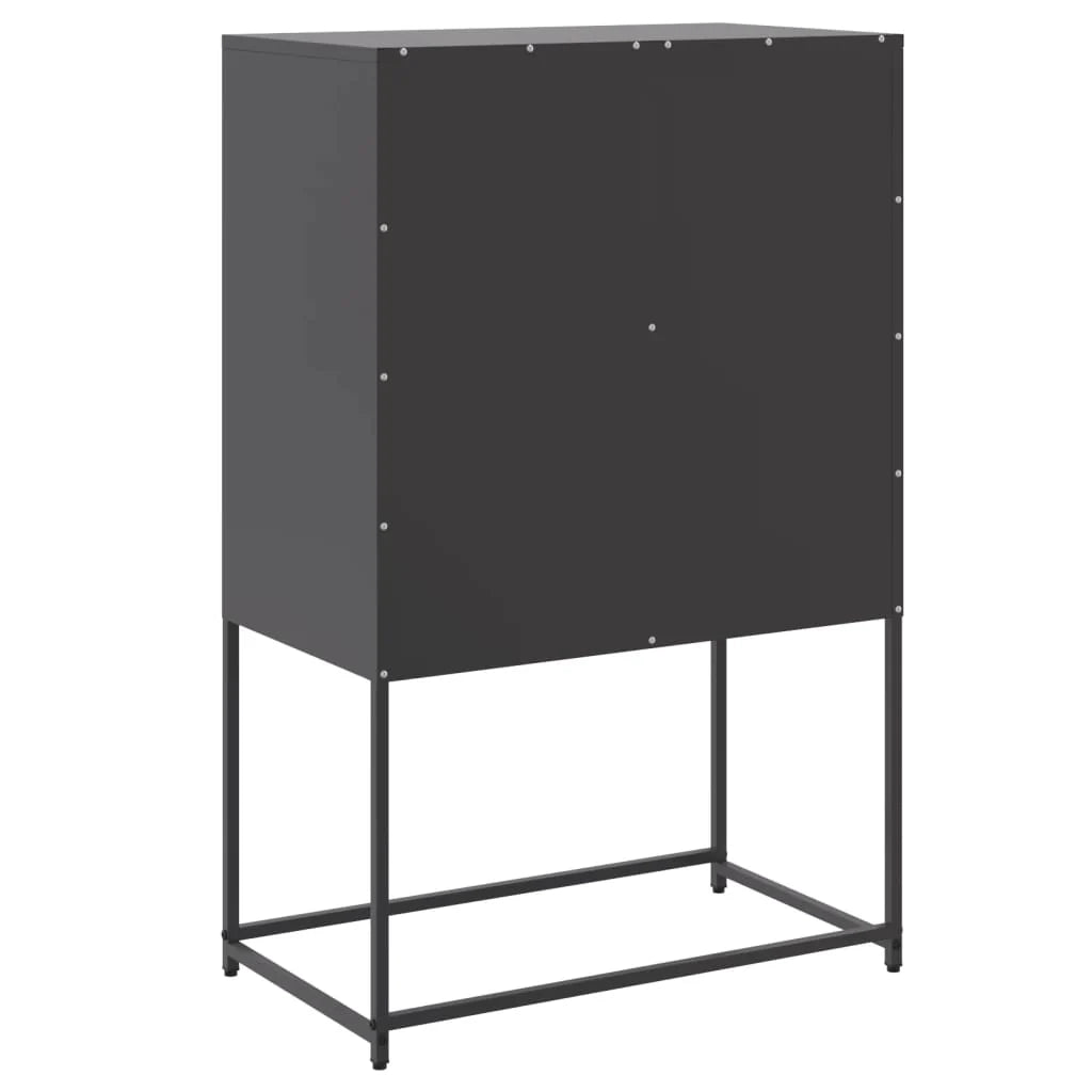 Buffet credenza cassettiera armadio mobile contenitore organizer per cucina soggiorno salotto 68,5 x 38,5 x 107 cm acciaio nero 02_0036016
