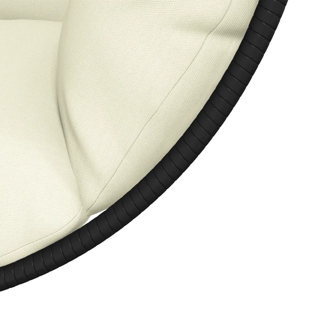 Sedia a Uovo Sospesa con Supporto Beige in Polyrattan e Acciaio CFW7667965