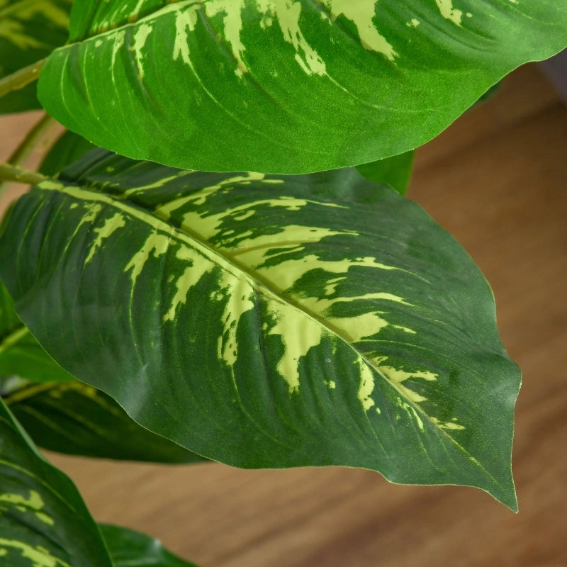 Pianta artificiale, pianta in plastica, vaso in cemento, per interni ed esterni, 95 cm, verde