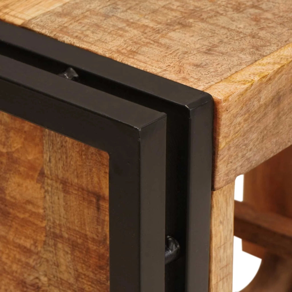 Portabottiglie 60 x 45 x 33 cm Legno di Mango Grezzo Massiccio