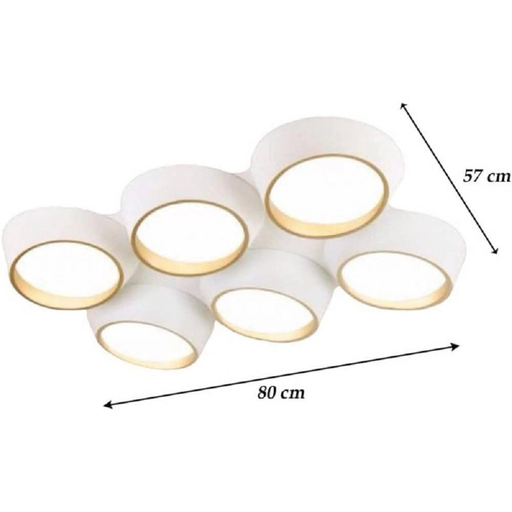 Trade Shop - Plafoniera A Led 120 W Soffitto 6 Cerchi Irregolari Luce 4000k 6500k 3000k C51-b -