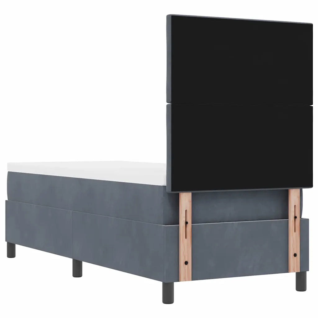 Letto a molle con materasso Grigio scuro 80 x 200 cm Tessuto 3339861