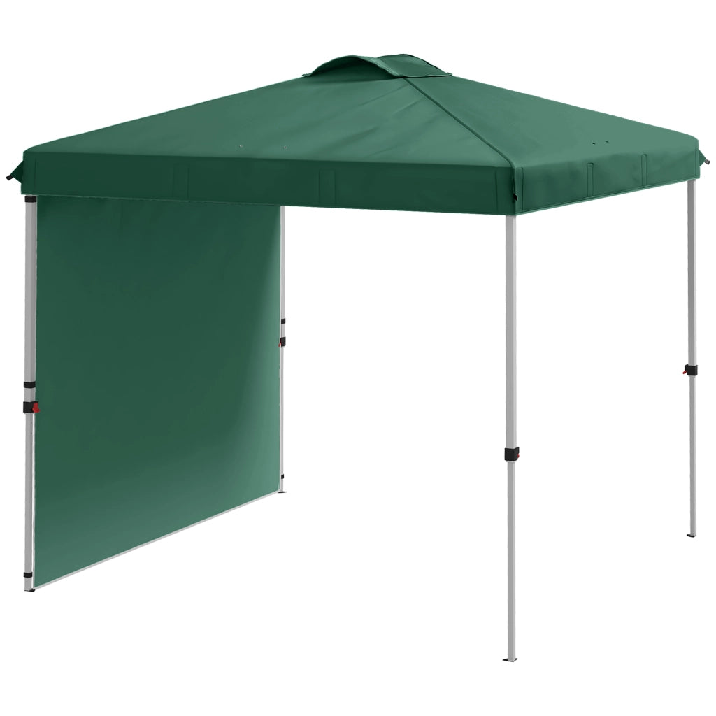 Gazebo pieghevole da giardino 2,5x2,5 m - Xylo - verde con parete laterale e sacchi di sabbia