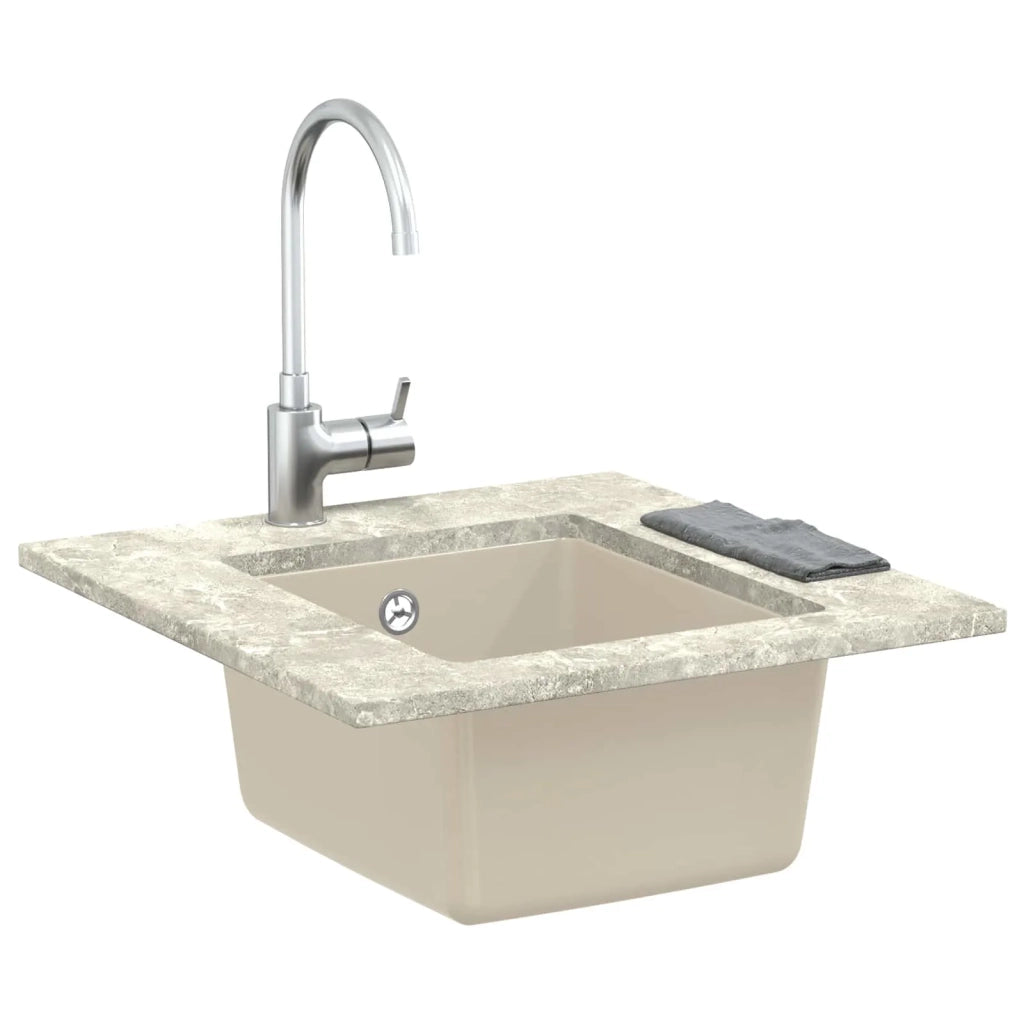 Lavello Beige 370 x 460 mm 80% Quarzo e 20% Resina