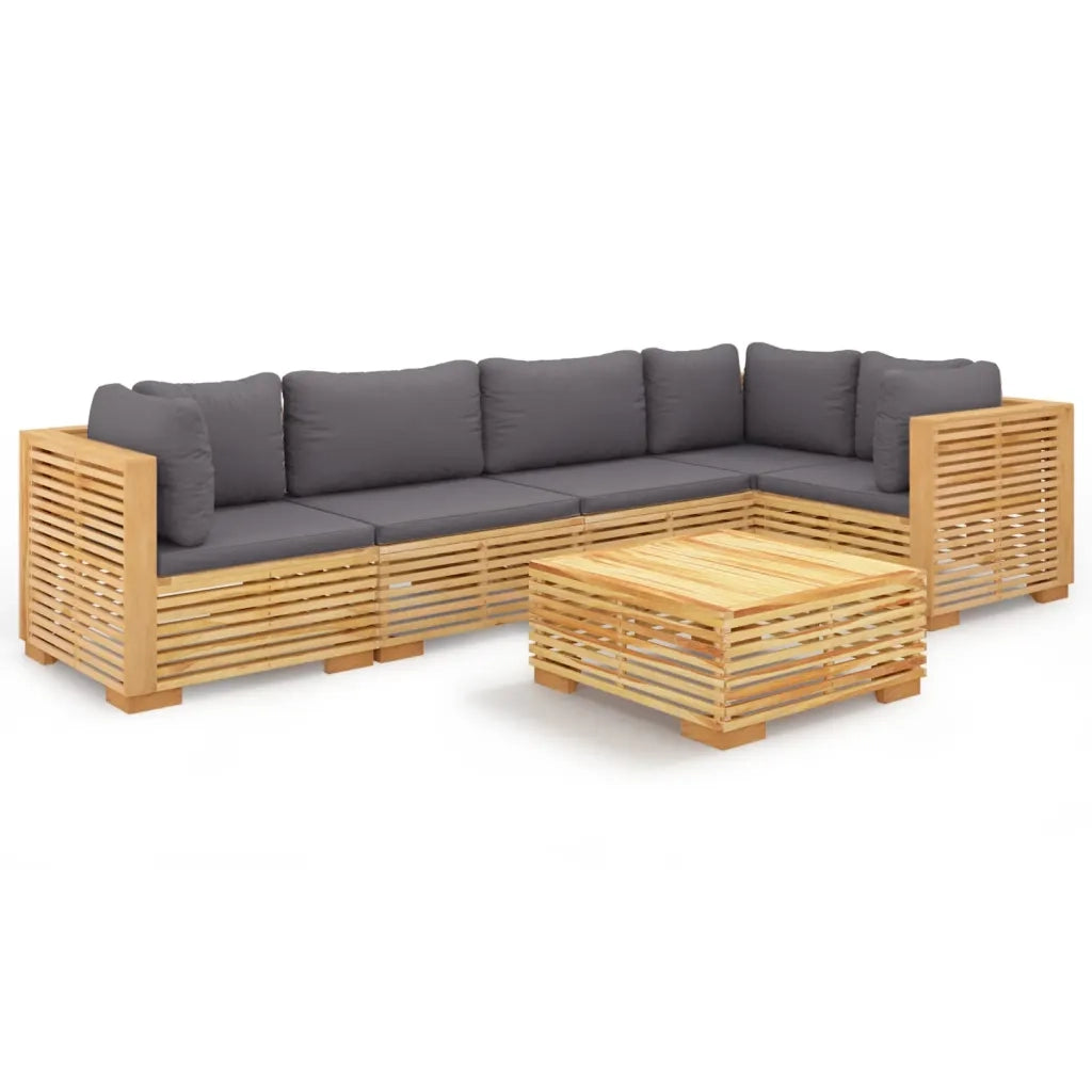 Set Divani da Giardino 6 pz con Cuscini Legno Massello di Teakcod mxl 97570