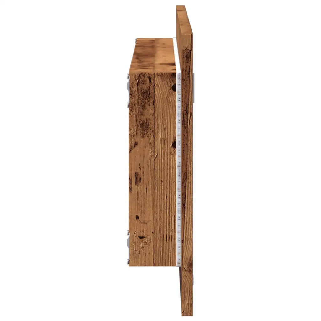 Specchio Bagno LED Legno Antico 100x8,5x37 cm Legno Multistrato 856275