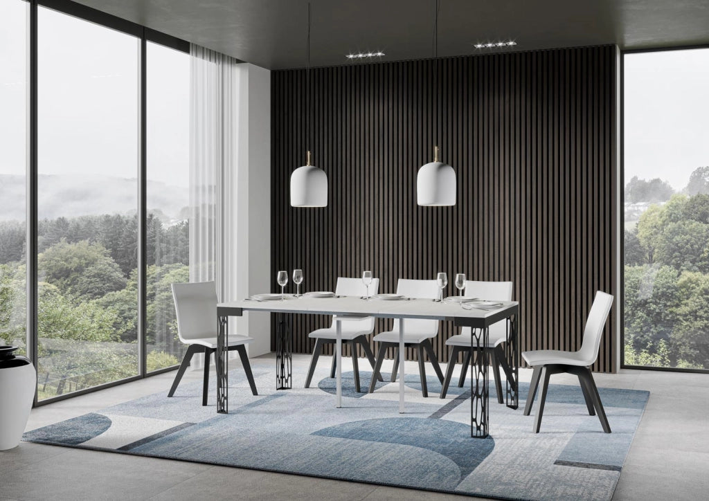 Consolle Allungabile 90-196x40x77 cm in Nobilitato Bianco