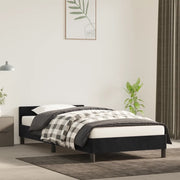 Giroletto con Testiera senza Materasso-Struttura Letto Nero 90x190 cm Velluto