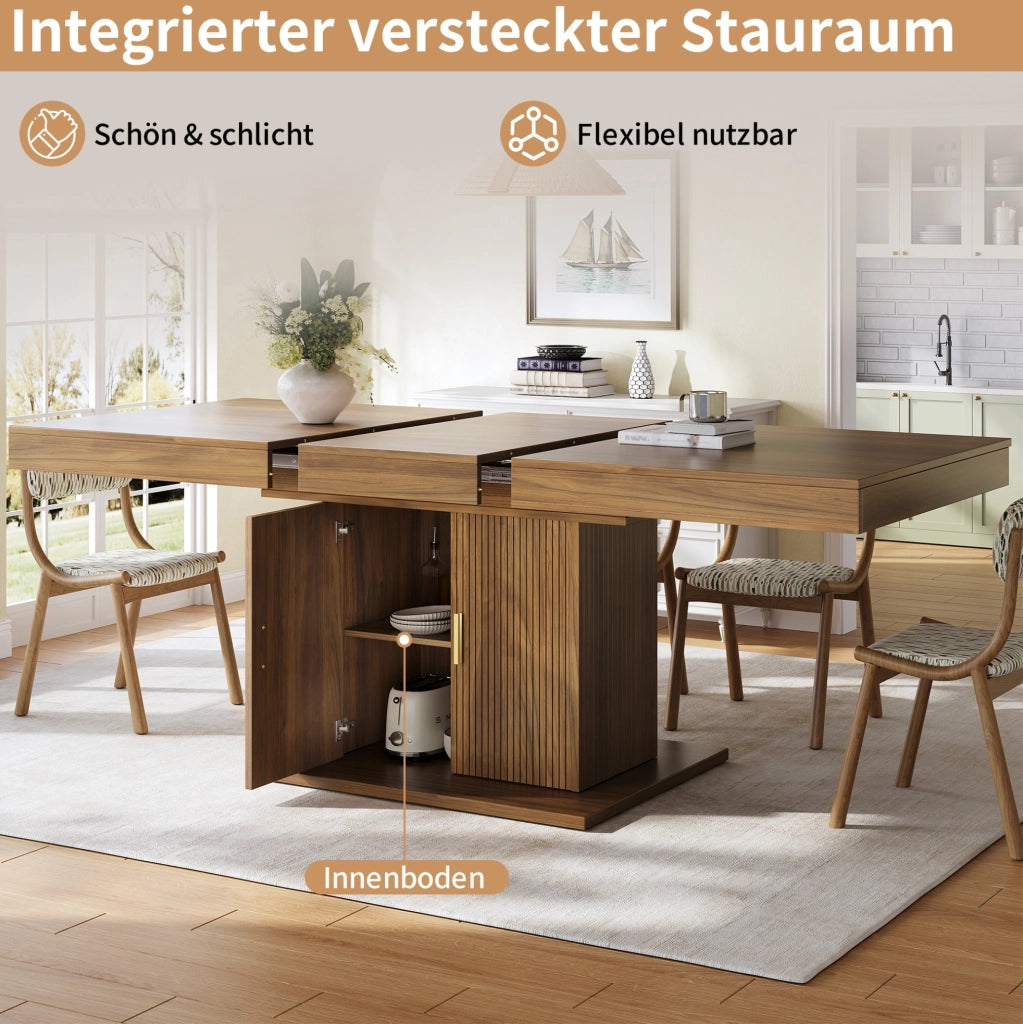 Tavolo da pranzo estensibile 140-180 cm con vano contenitore