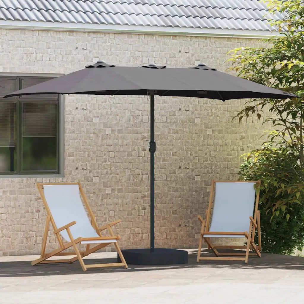 Ombrello da giardino Antracite 385 x 209 x 244 cm 42003277