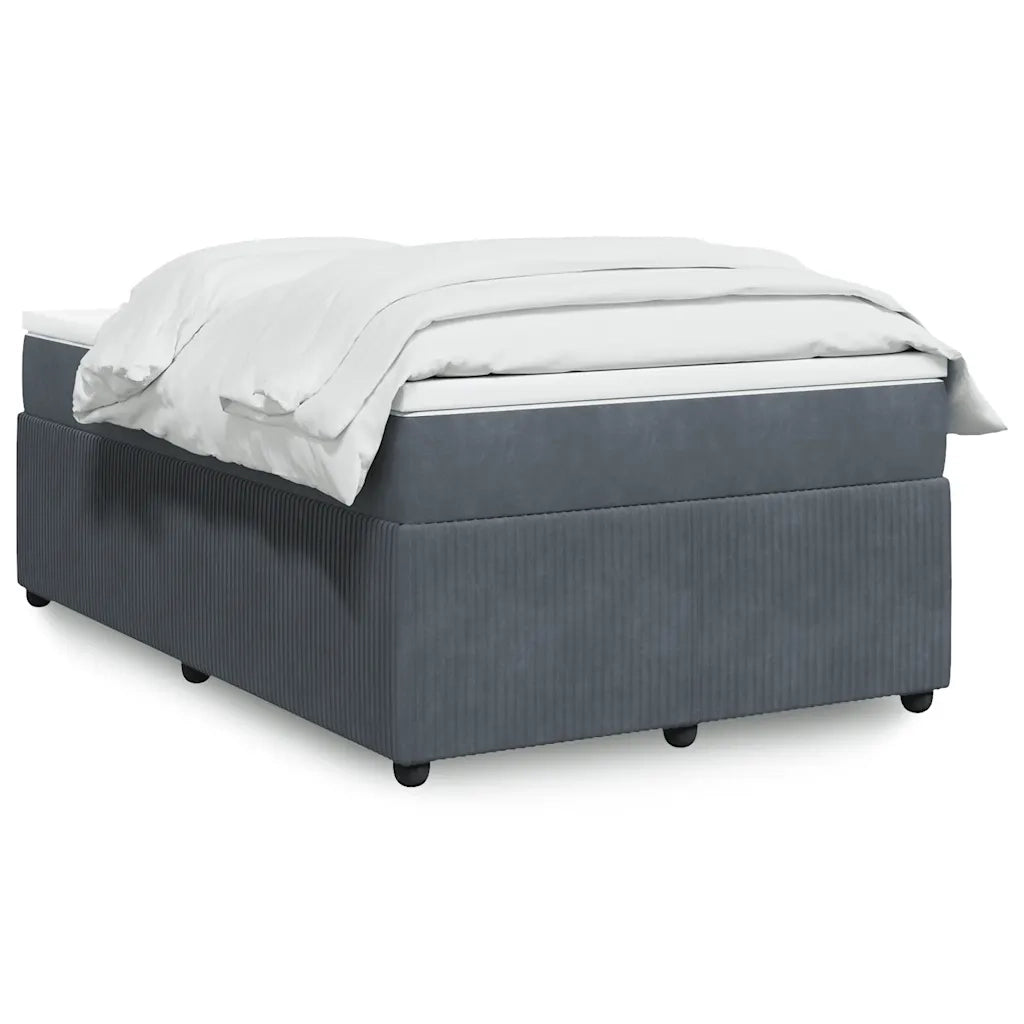 Giroletto a Molle con Materasso Grigio Scuro 120x200 cm Velluto