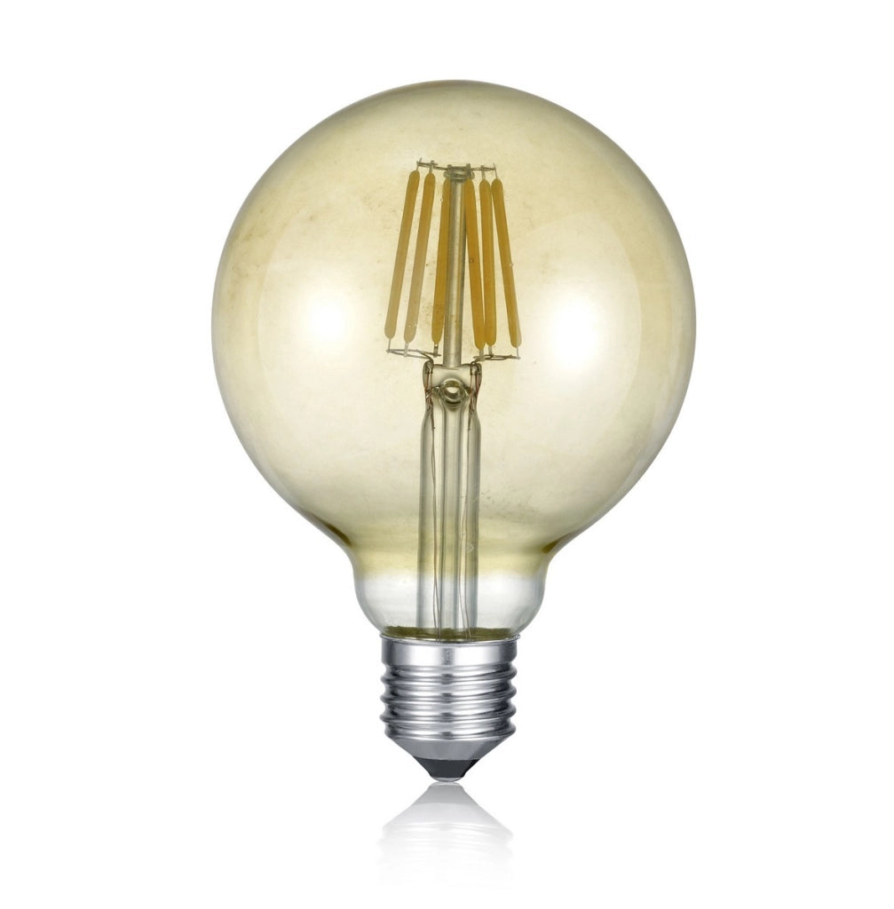 Lampadina LED sferica ambra E27 8W 806lm 2700K Trio
