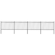 Recinzione da Giardino con Punta a Lancia in Acciaio 671x120 cm Nero 277623