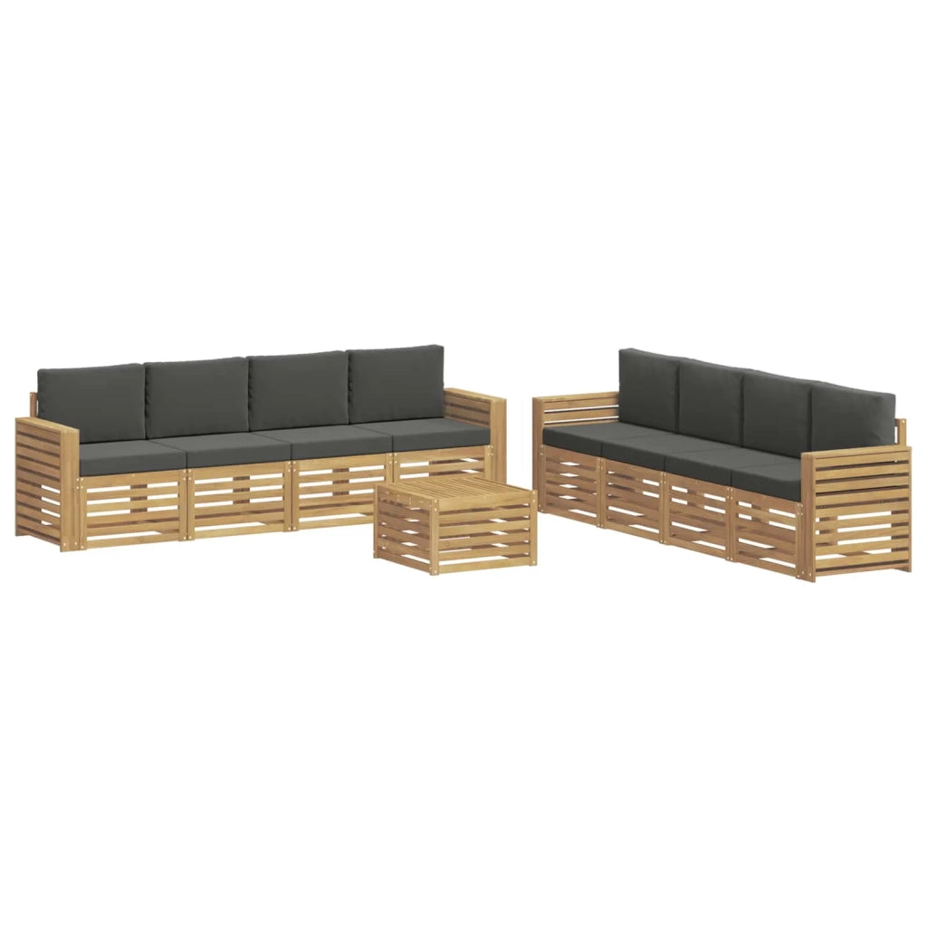 Set divani 9 pcs Bianco e Antracite 59 x 59 x 37 cm Poliestere 3391602