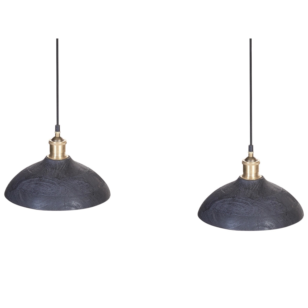 Lampada a sospensione Nero Paralume in legno naturale Plafoniera Stile Boho Accessori per la casa Fatti a mano