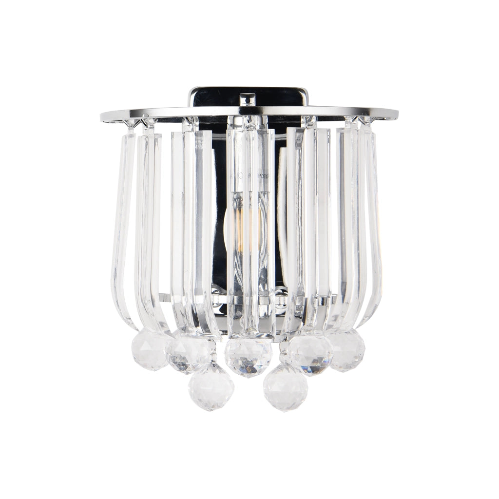 Set di 2 Lampade da Parete Alnwick con Sfere di Cristalli Artificiali - Color Cromo lux.pro