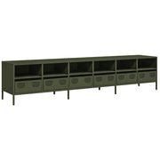 Mobile TV | Armadietto TV | Mobile Porta TV Verde Oliva 202x39x43,5 cm Acciaio Laminato a Freddo