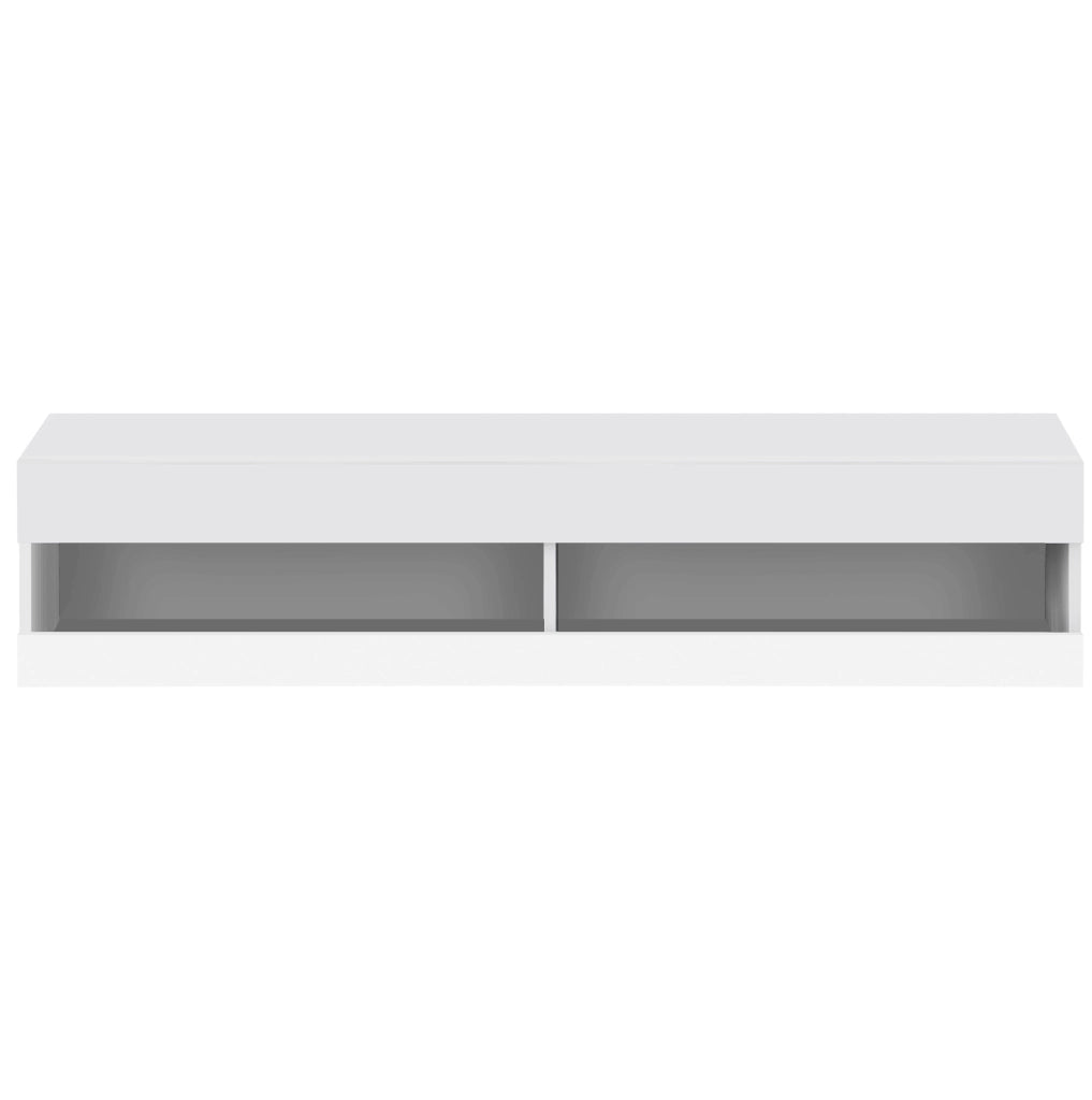 Mobile TV sospeso con LED controllabili via app; MDF; bianco