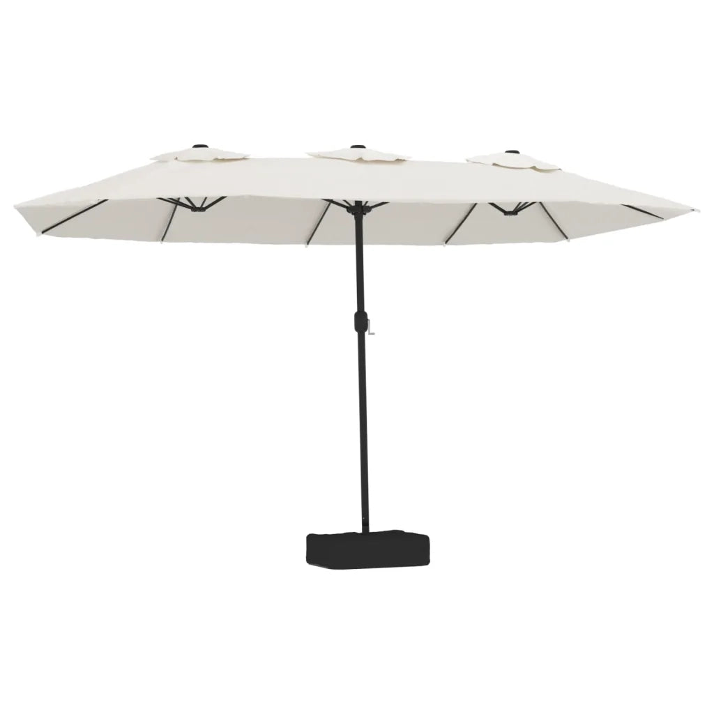 Ombrellone a Doppia Testa-Ombrello da giardino Bianco Sabbia 449x265 cm