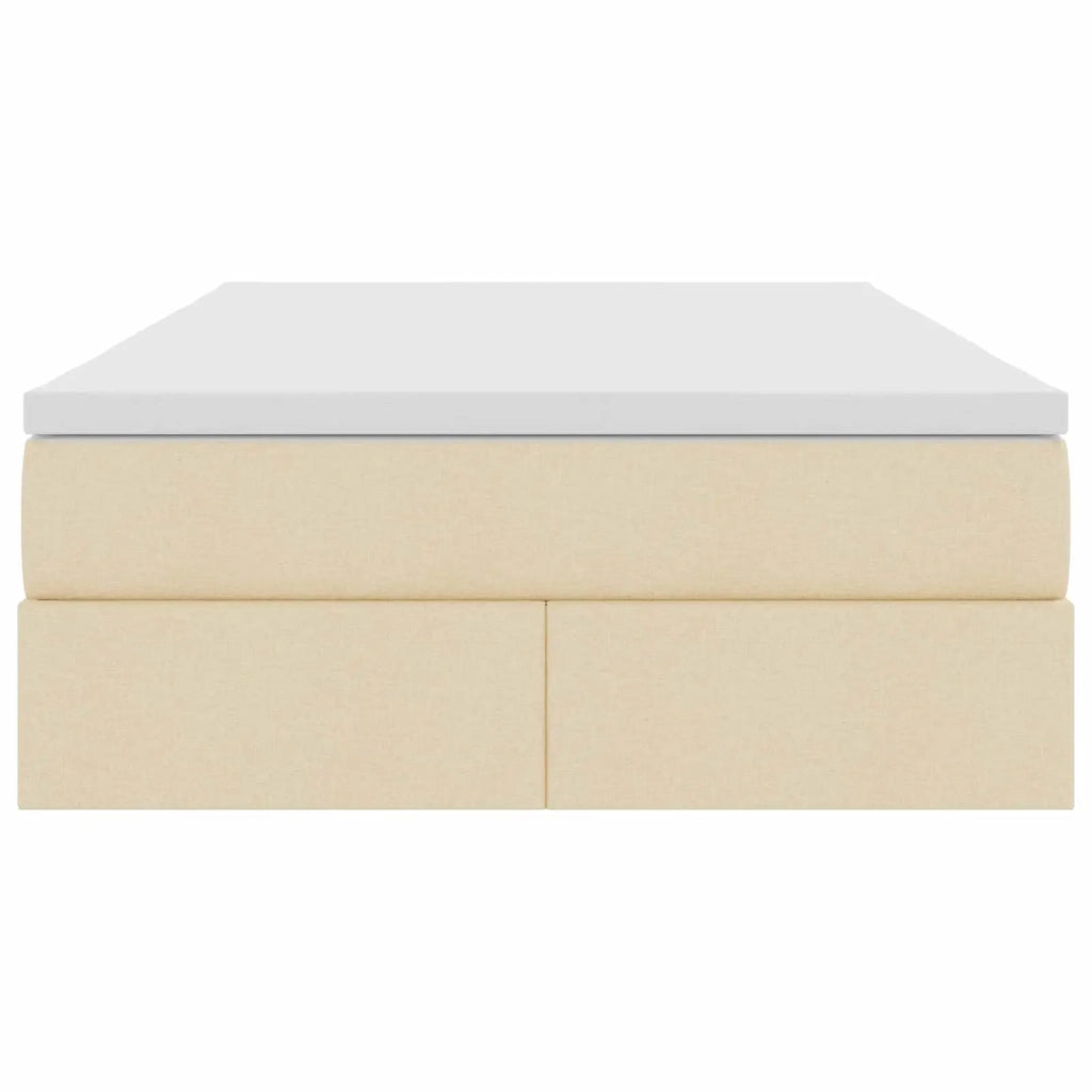 Letto con contenitore e materasso Crema 120 x 190 cm Poliestere