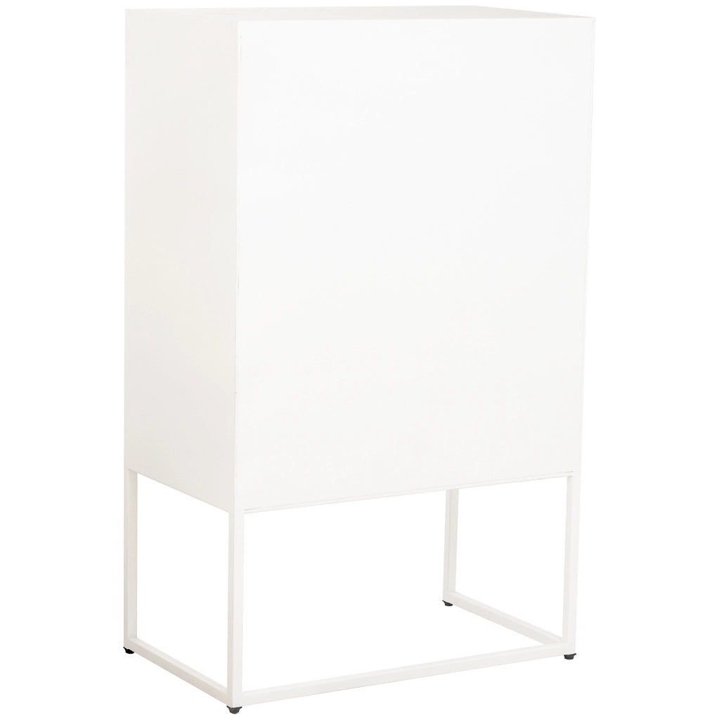 Vetrina in metallo bianco con 2 ante cm 65x38,5x105,5h