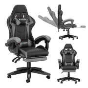 Sedia da gioco, sedia da gioco ergonomica  in similpelle PU, altezza regolabile, con poggiatesta e supporto lombare, poggiapiedi