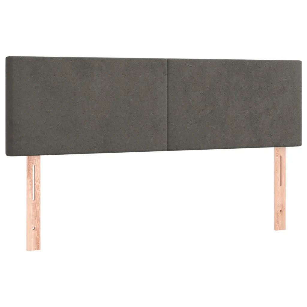 Giroletto a Molle con Materasso Grigio Scuro 140x200 cm Velluto 3127374