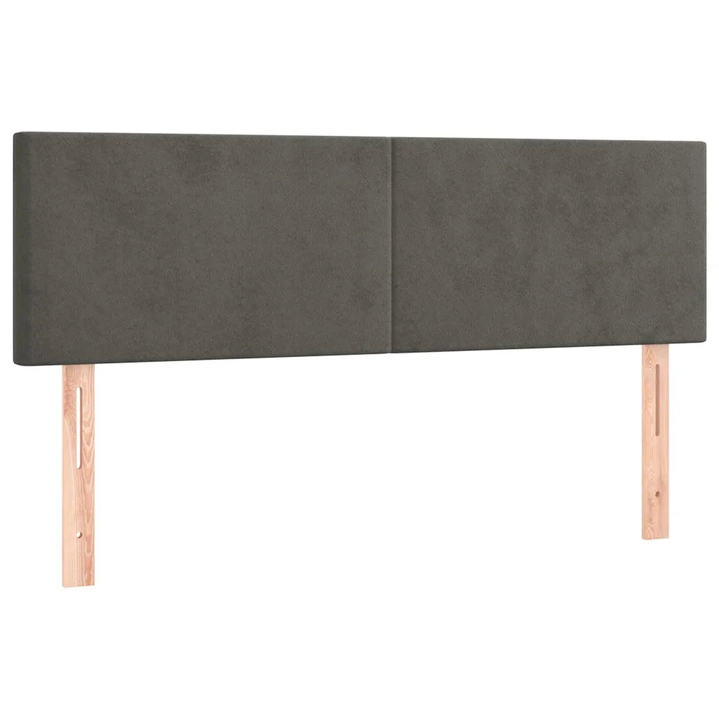 Giroletto a Molle con Materasso Grigio Scuro 140x200 cm Velluto 3127374