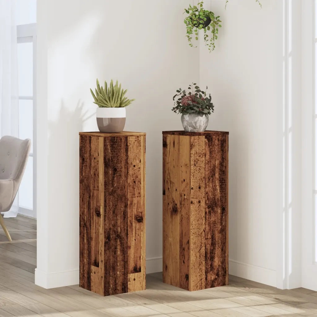 vidaXL Supporti per Piante 2 pz Legno 25x25x80 cm Legno Multistrato
