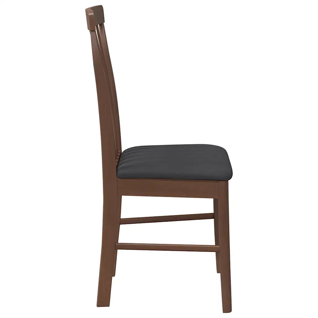 Sedie da Pranzo con Cuscini 2pz Marrone Legno Massello di Hevea 4102500