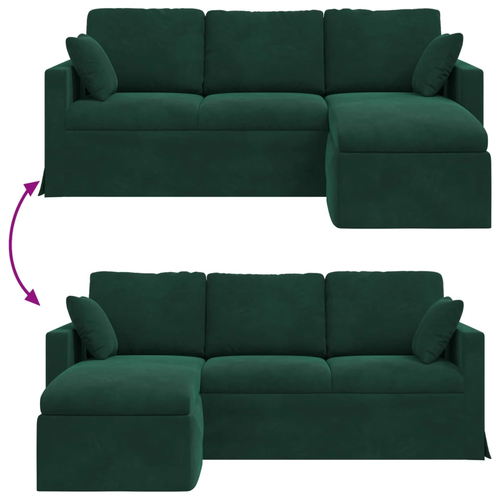 Divano Verde Scuro 198 x 134 x 80 cm Velluto 42024460