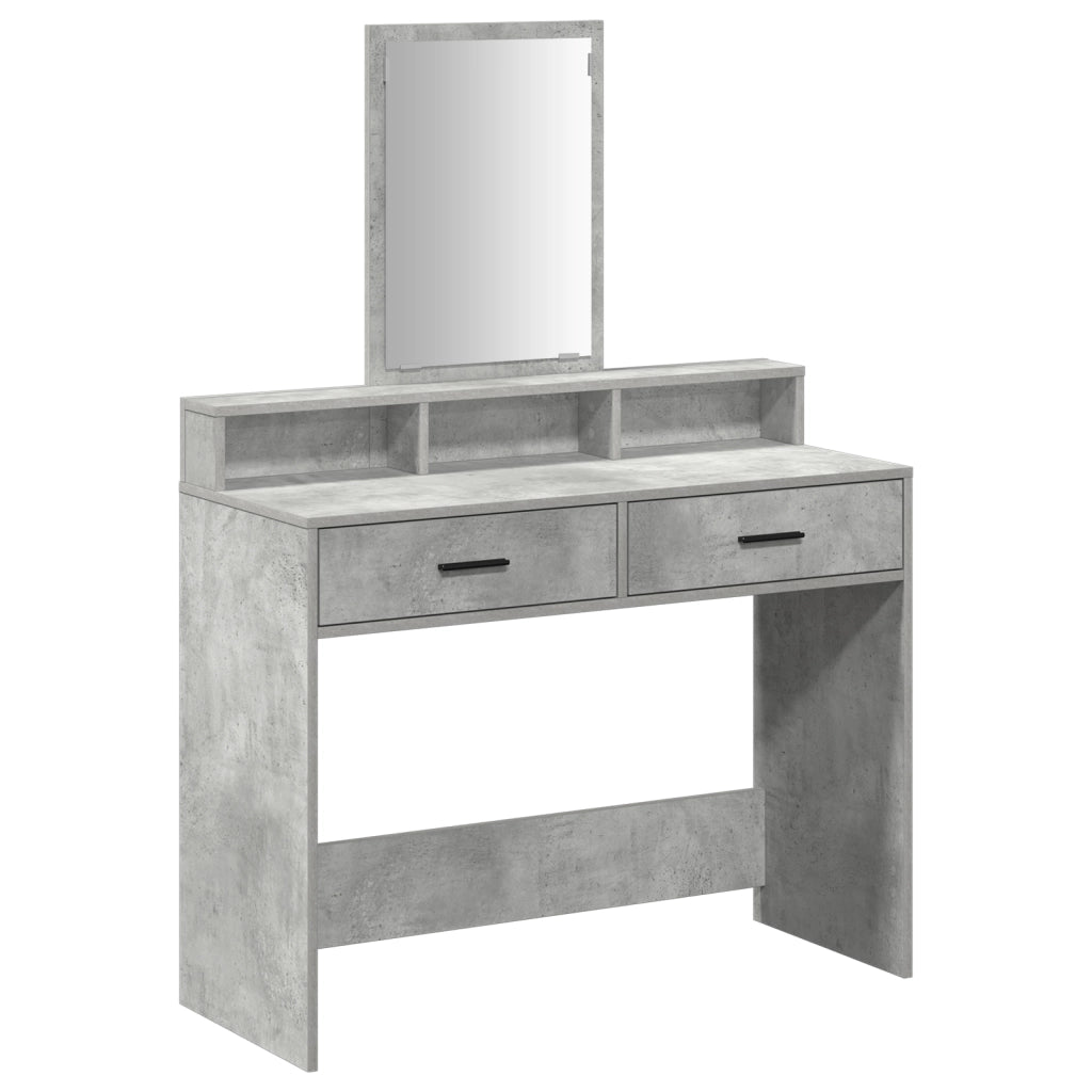 Tavolo da Trucco  con Cassetti Grigio Cemento 100x41x140 cm